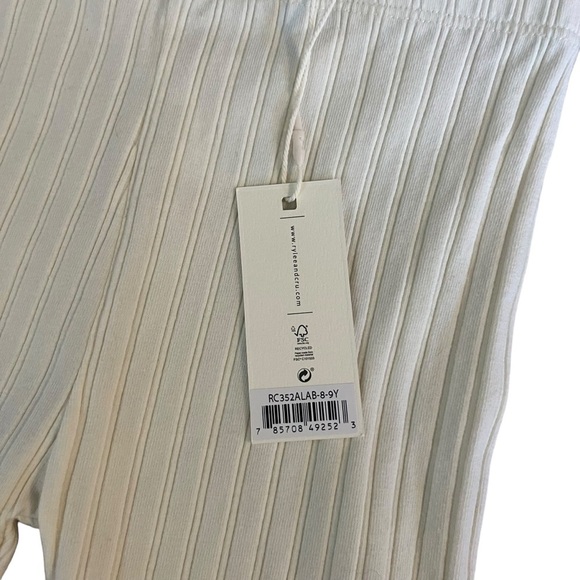 NWT Rylee+Cru ivory white rib-knit leggings size 8-9 ribbed knit cozy girls - Picture 3 of 9